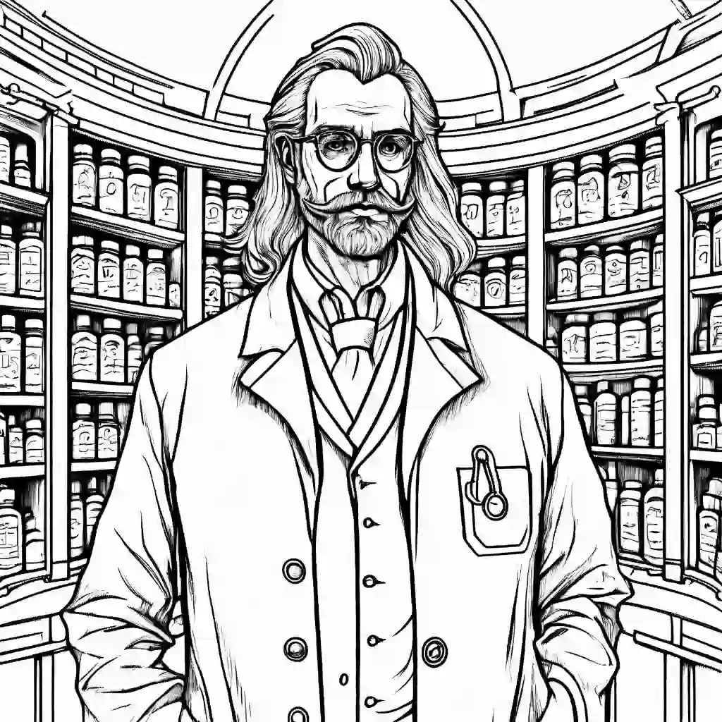 Pharmacist coloring pages